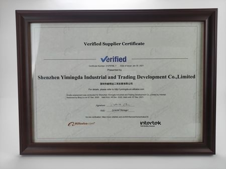 China Shenzhen Yimingda Industrial &amp; Trading Development Co., Limited Certification
